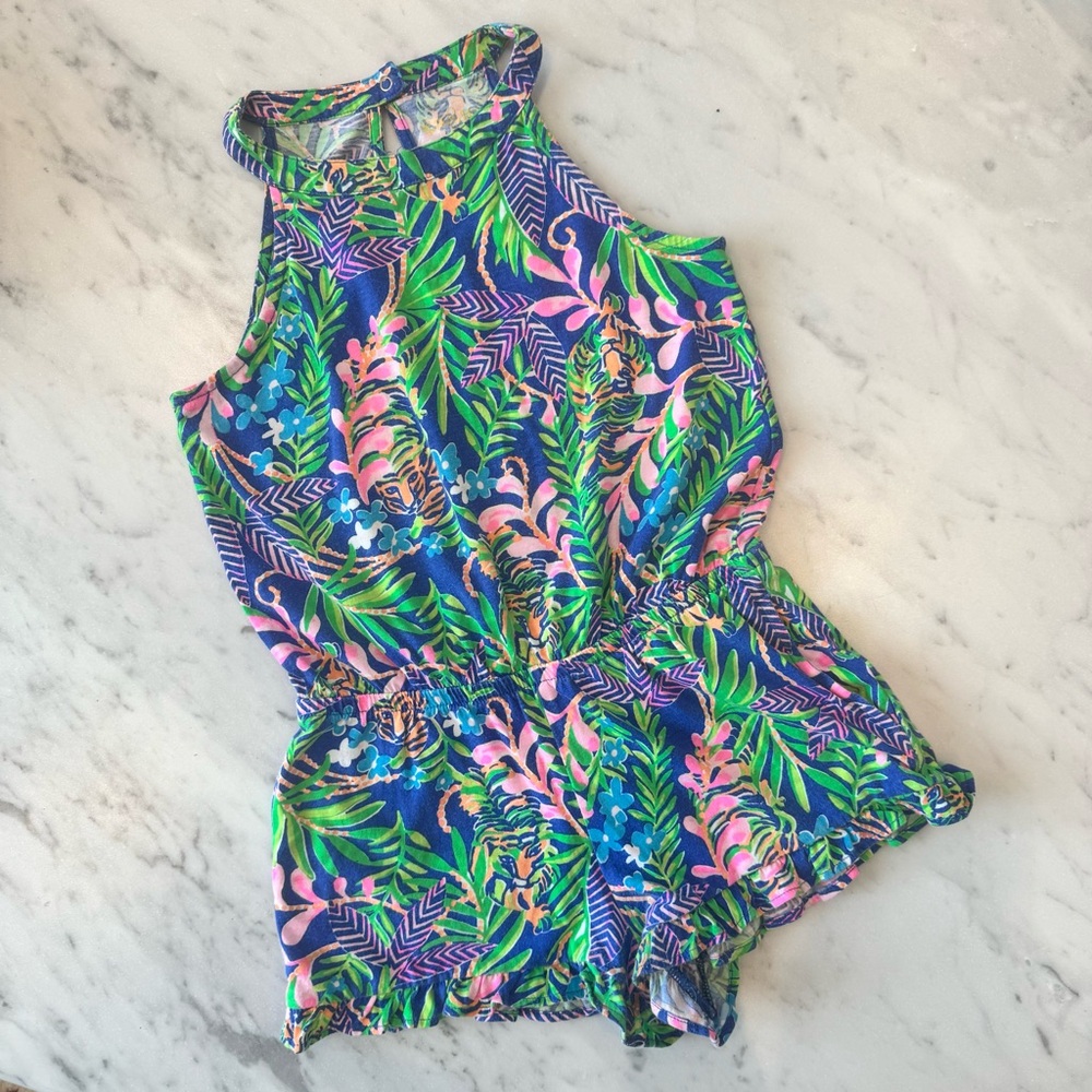 Lilly Pulitzer 5-7 Halter Romper Very Cute Shorts with Ruffles & Pockets
